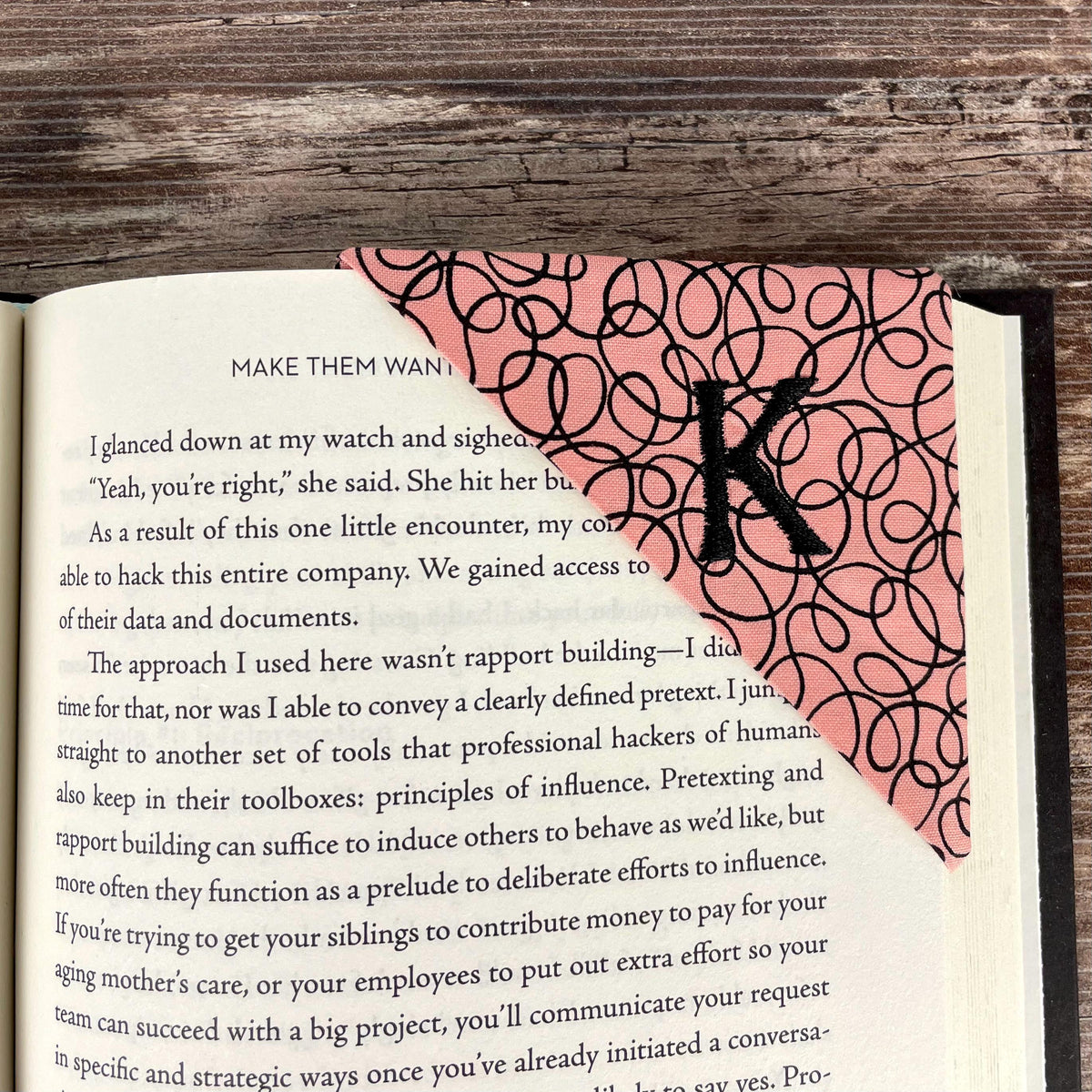 Personalized Bookmark with Embroidered Initial, a Unique Book Lover Gift for Birthdays, Book Clubs or Just Because
