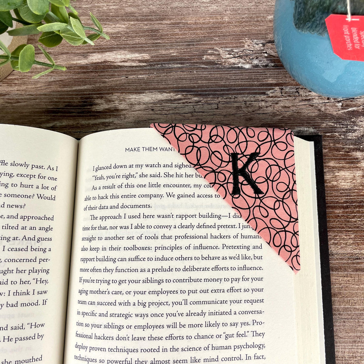 Personalized Bookmark with Embroidered Initial, a Unique Book Lover Gift for Birthdays, Book Clubs or Just Because