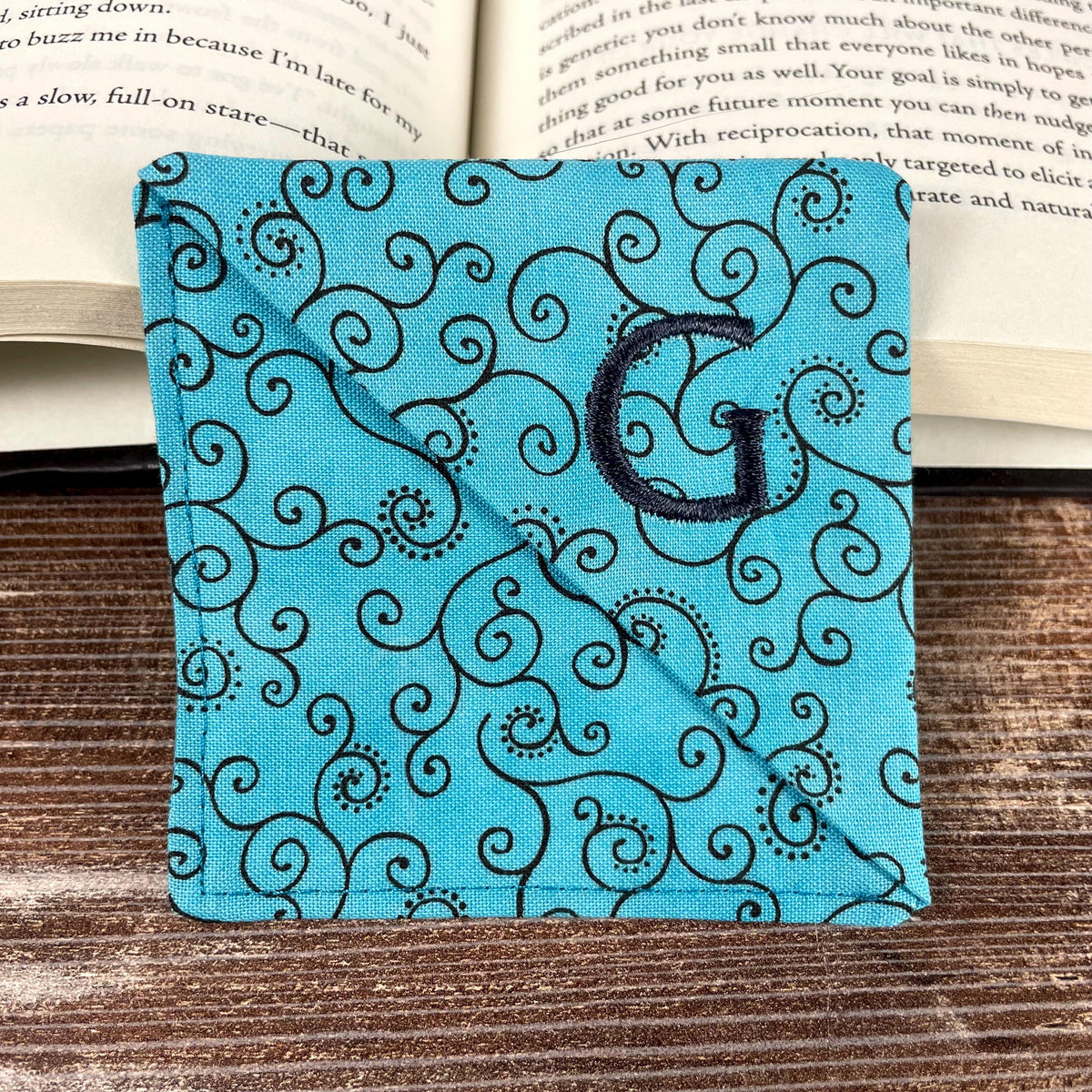 Personalized Bookmark with Embroidered Initial, Custom Book Lover Gift for Teacher, Book Club or Birthday