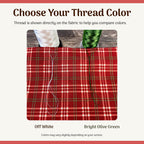 Personalized Red Plaid Dog Bandana with Custom Embroidery and a Scrunchie Neck