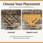 Personalized Dog Bandana, Custom Embroidered Name, Slip-On Scrunchie Dog Scarf, Autumn Pet Accessory
