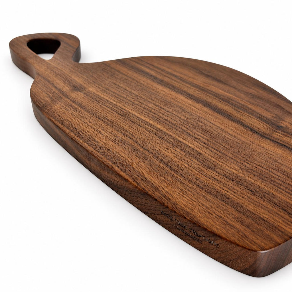 Personalized Wood Cutting Board | One-Piece Walnut, Maple or Cherry Serving Board | Handmade Food Safe Paddle Board | Wedding Gift