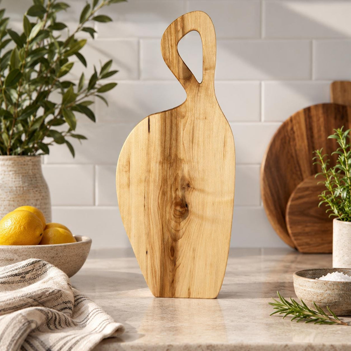 Personalized Wood Cutting Board | One-Piece Walnut, Maple or Cherry Serving Board | Handmade Food Safe Paddle Board | Wedding Gift