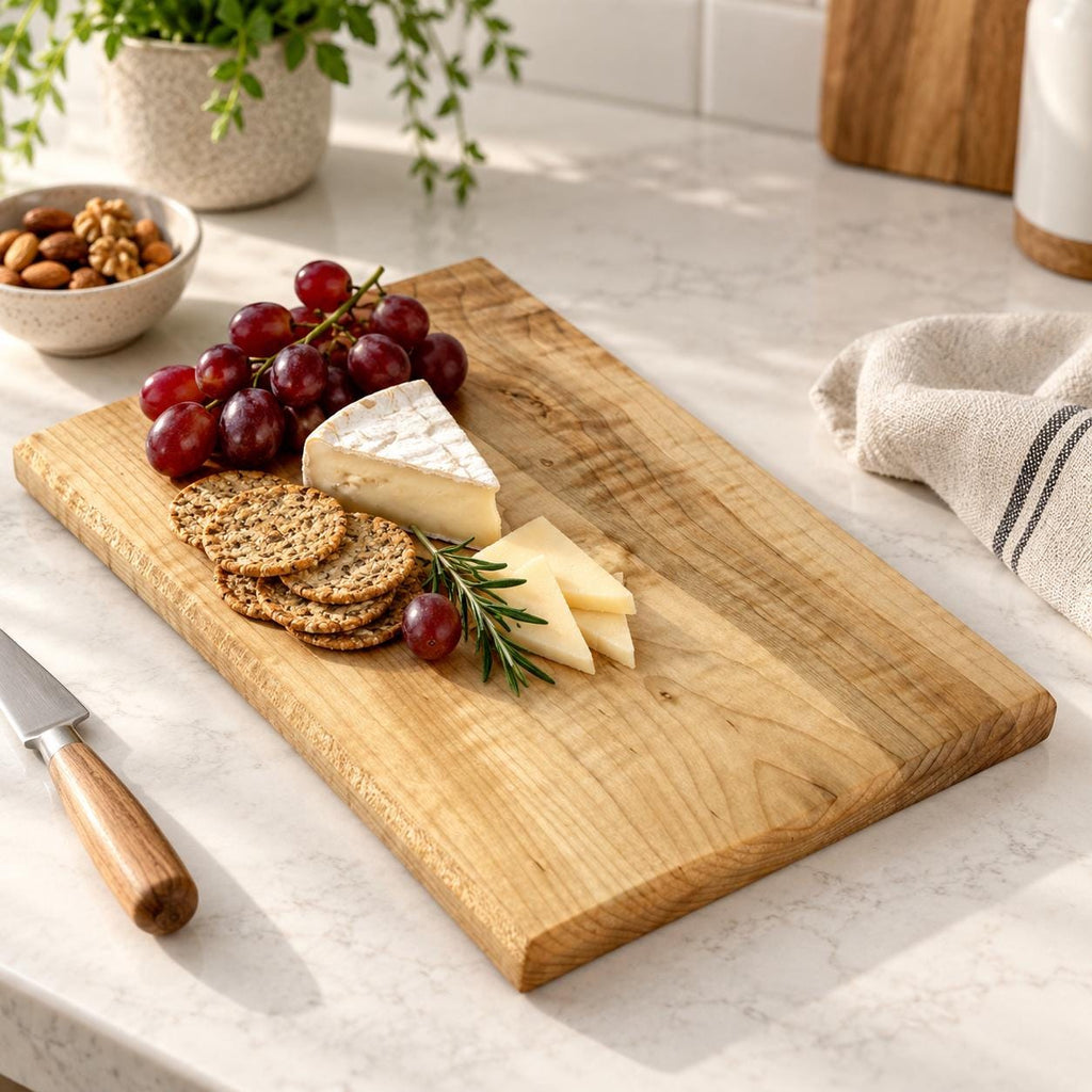 One Piece Wood Cutting Board, Non Toxic Cutting Board, Solid Walnut Maple Cherry, Reversible Kitchen Board