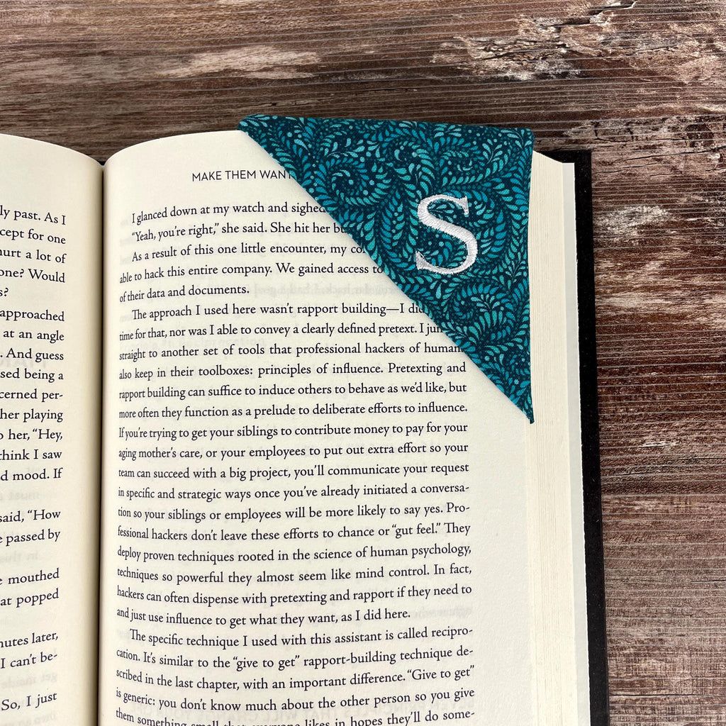Personalized Bookmark with Embroidered Initial, a Thoughtful Book Lover, Teacher or Book Club Gift