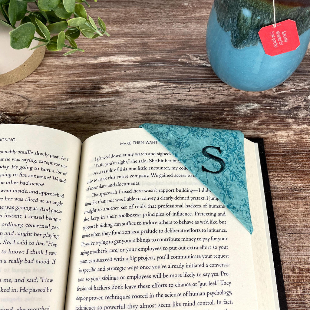 Personalized Floral Bookmark with Embroidered Initial, a Pretty Reading Gift for Her or Thoughtful Birthday Gift
