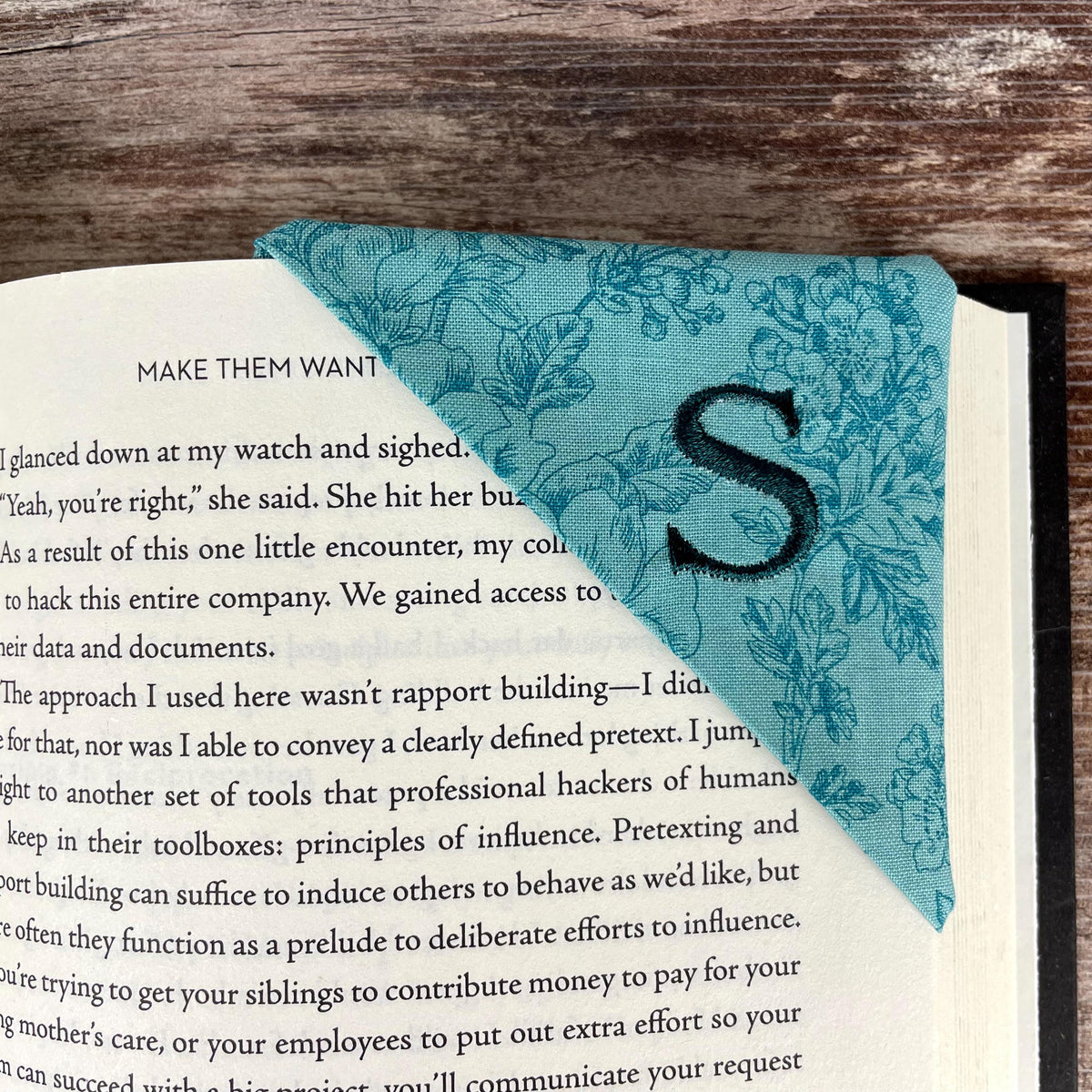 Personalized Floral Bookmark with Embroidered Initial, a Pretty Reading Gift for Her or Thoughtful Birthday Gift