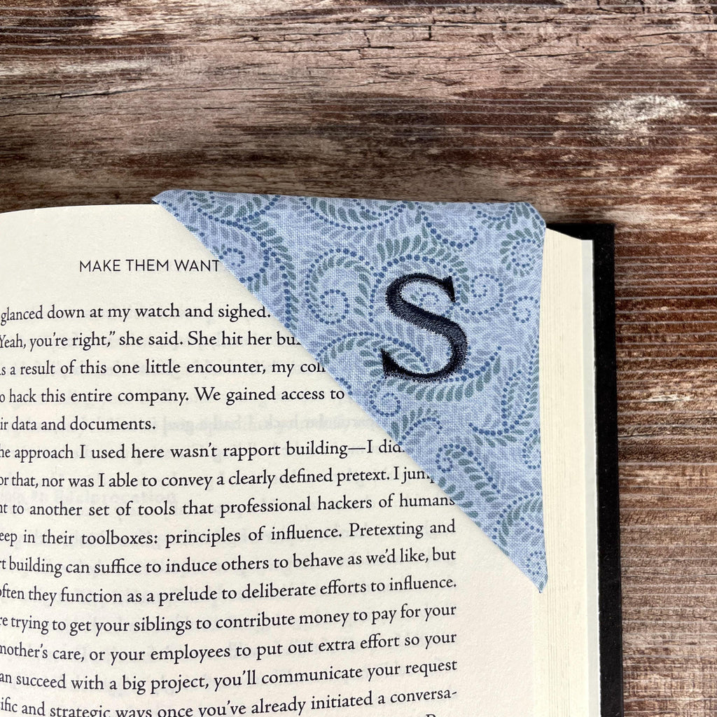 Personalized Bookmark with Embroidered Initial, a Thoughtful Gift for Teachers, Coworkers and Book Lovers