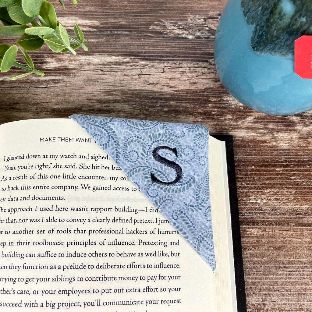 Personalized Bookmark with Embroidered Initial, a Thoughtful Gift for Teachers, Coworkers and Book Lovers