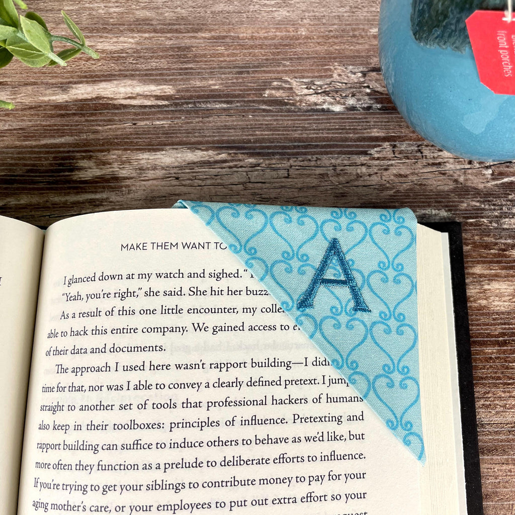 Personalized Bookmark with Embroidered Initial, a Sweet Gift for Readers, Best Friends or Someone Special