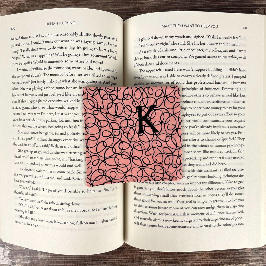 Personalized Bookmark with Embroidered Initial, a Unique Book Lover Gift for Birthdays, Book Clubs or Just Because