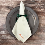 Embroidered napkin with personalized name, custom dinner napkin for holiday table settings, and hostess gifts