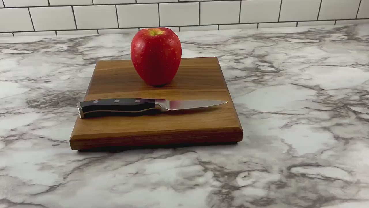 Square Cutting Board – Butcher Block Style – Reversible Thick Prep Board – Walnut, Maple or Cherry